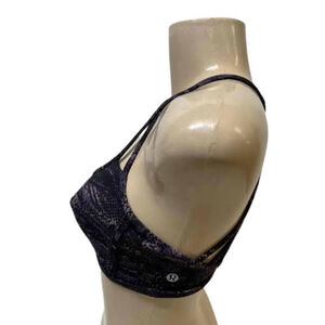 Lululemon Invigorate Bra Rip Wave Purple Thunder Black / Black Size 6